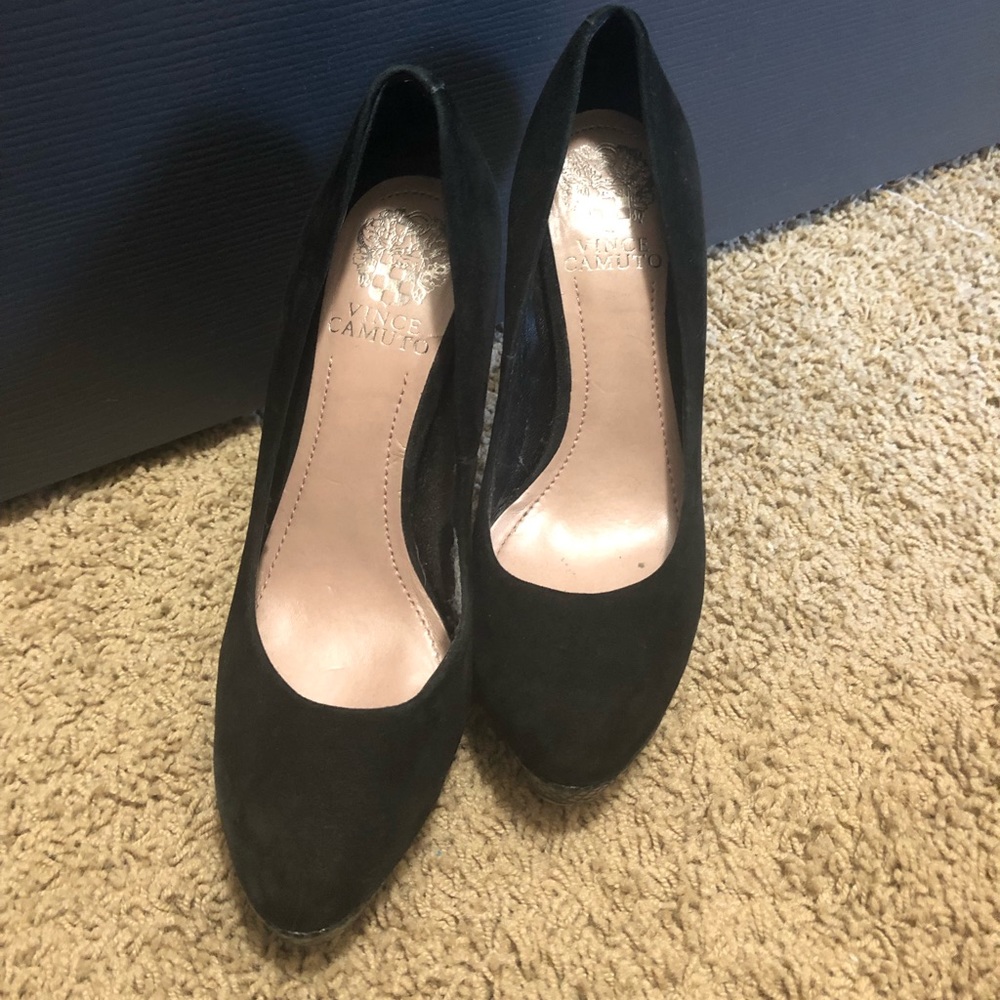 Vince Camuto Black Velvet Heals